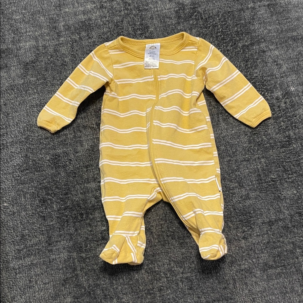 Gerber Yellow and White Striped Footie